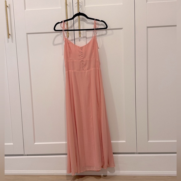 Abercrombie Coral Midi Dress with Ribbon Tie Strap | Size M - Picture 2 of 3